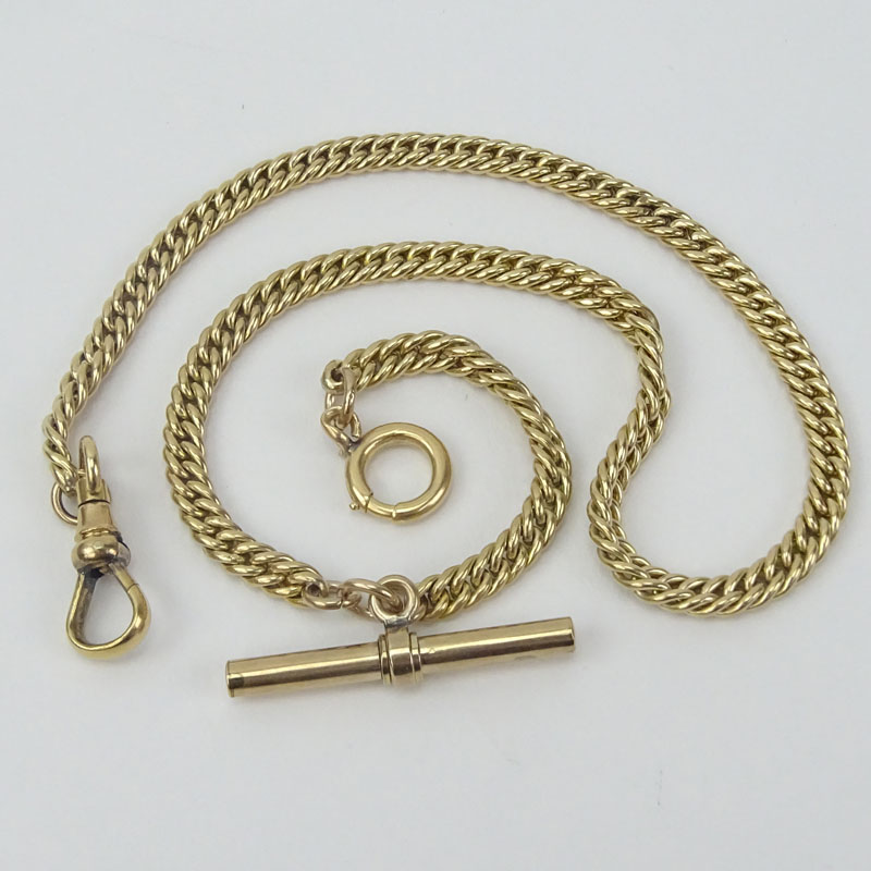 Vintage 10 Karat Yellow Gold Pocket Watch Chain.