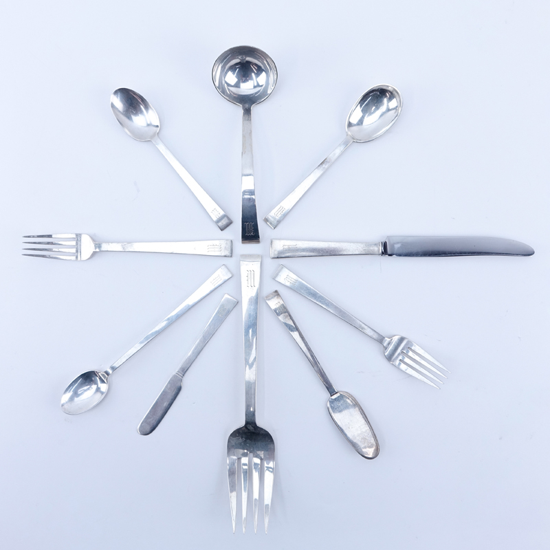Eighty-Seven (87) Pc. International Silver Co. "Continental" Sterling Silver Flatware Set. 