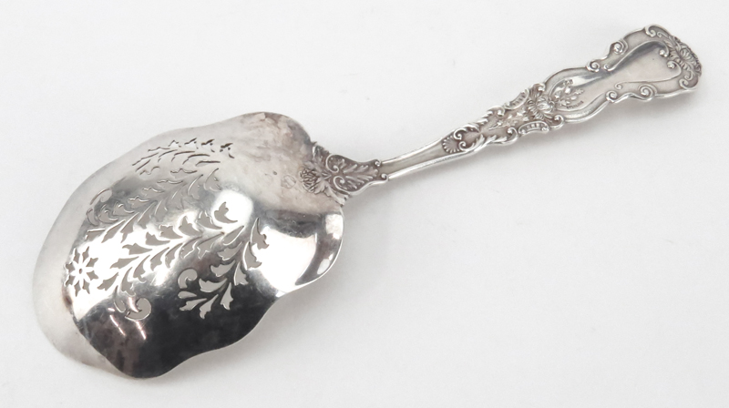 Gorham Sterling Imperial Chrysanthemum Pierced Serving Spoon.