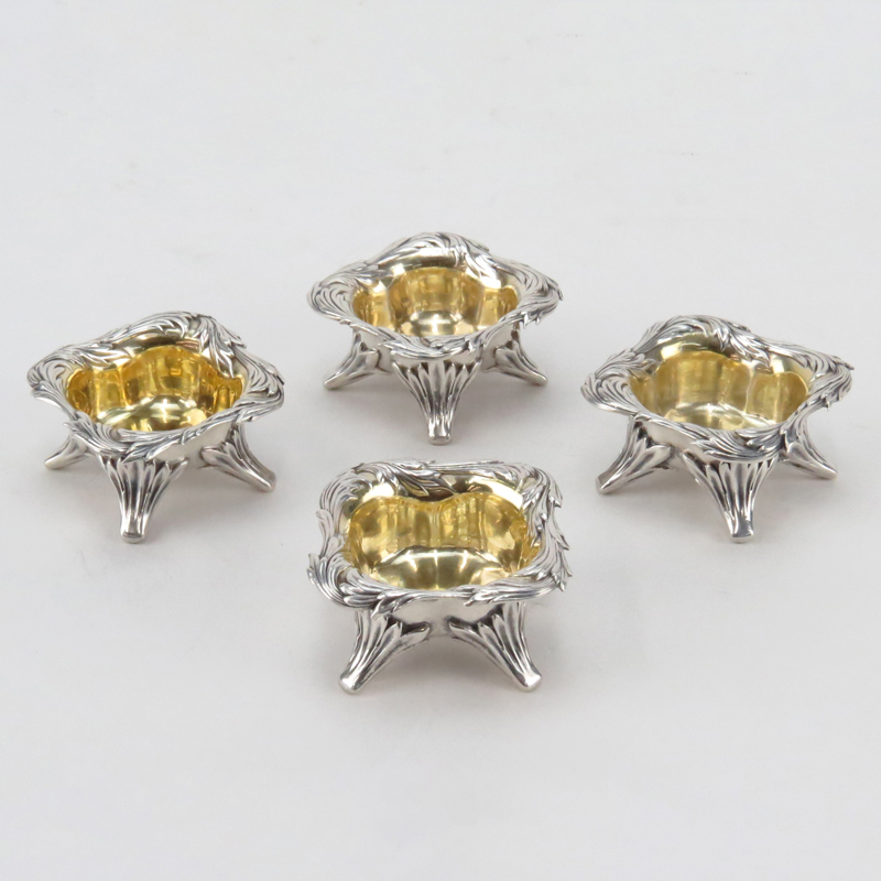 Set of Four Tiffany & Co. Sterling Silver Salt Cellars.