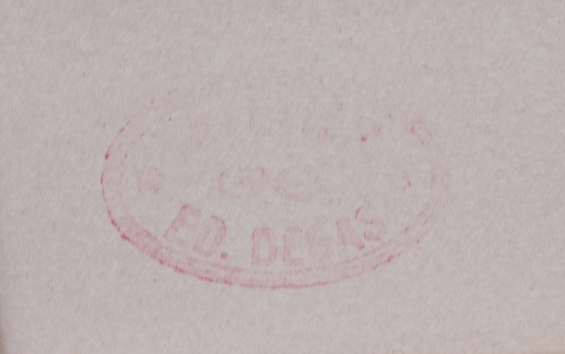 Edgar Degas (FRENCH, 1834-1917) Print from the monotype "La fête de la patronne (petit)" on Marais paper (watermark) with estate stamp "Altier Ed Degas" and Stamped LUGT 658. 