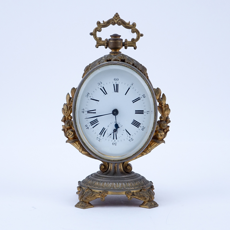 Antique French Bronze Mounted Gilt Metal Clock.