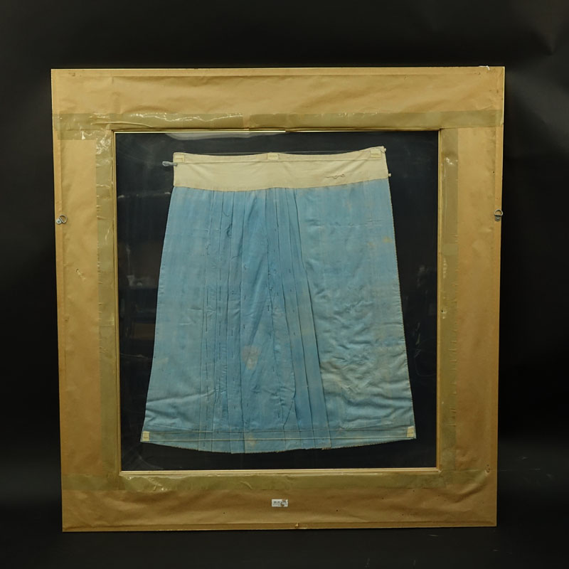 19th Century Chinese Silk Embroidered Pleated Skirt in Frame.