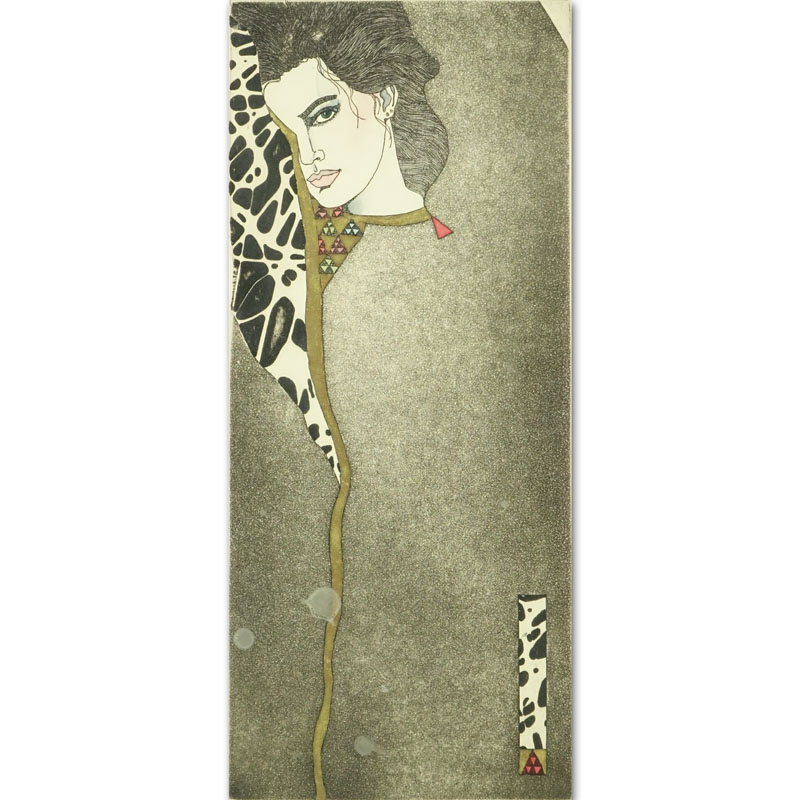 Dawn Marie, Japanese (20th C.) "Discovering" Color Etching. 