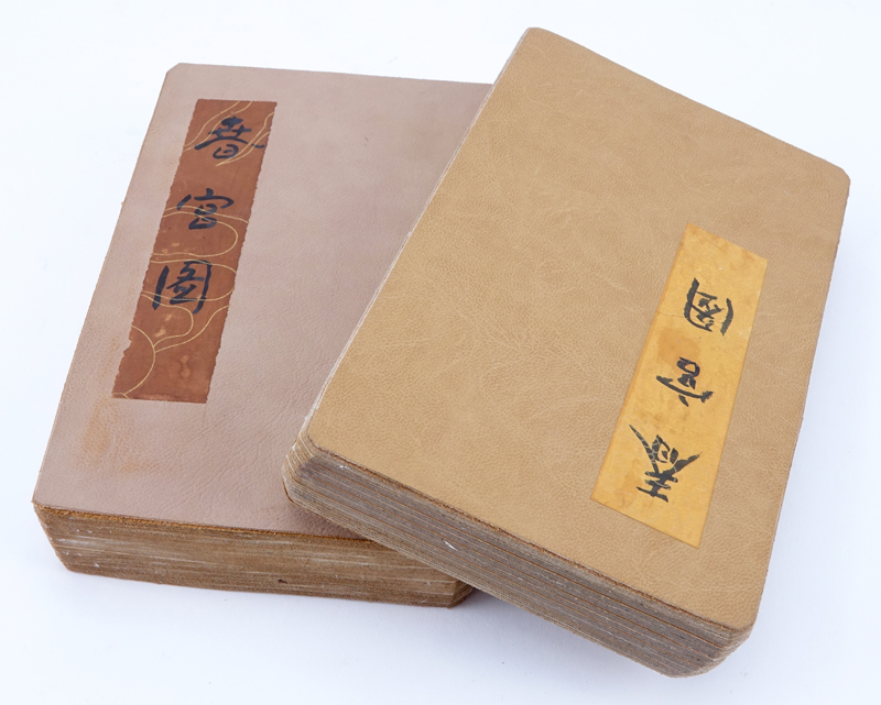 Two (2) Vintage Shunga Japanese Erotic Pillow Books.