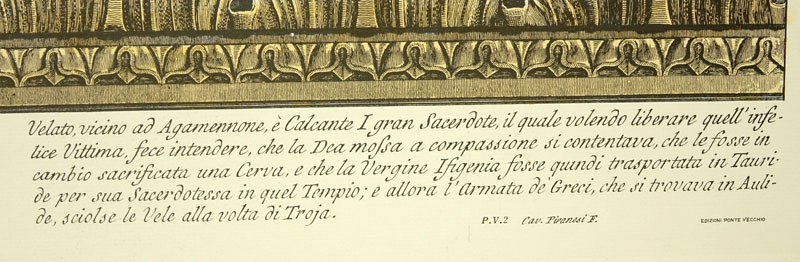 Ornamental Frieze Engraving After Francesco Piranesi, Italian (born circa 1758-1810). Edizione Ponte Vecchio. 