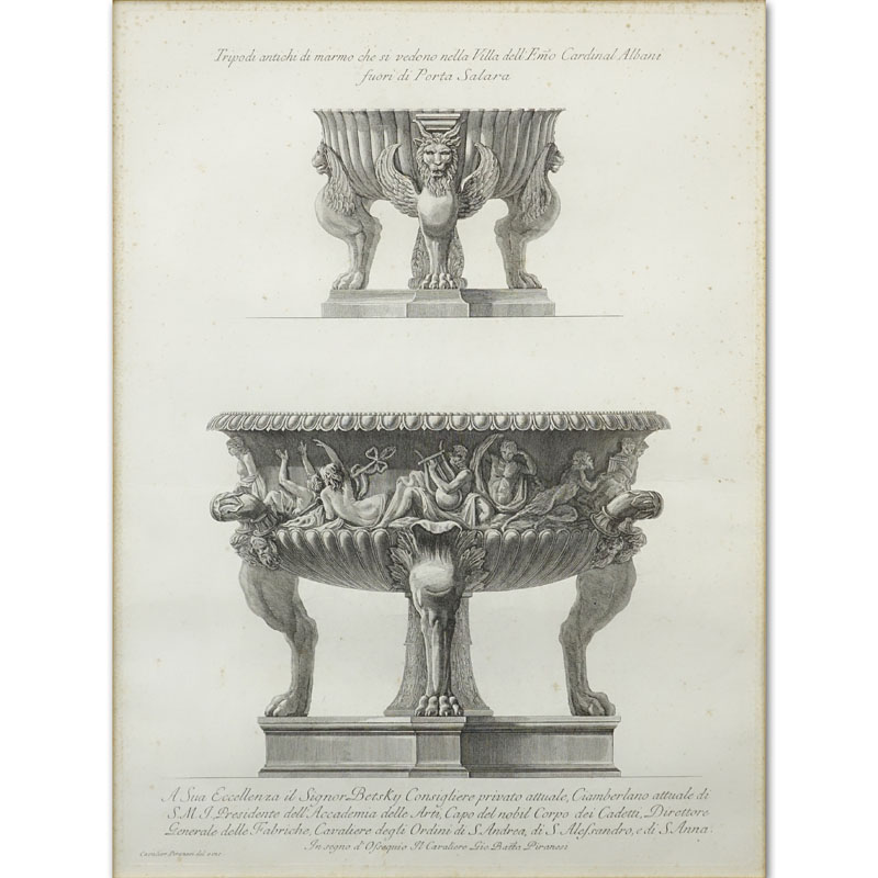 Ornamental Modern Engraving After Francesco Piranesi, Italian (born circa 1758-1810). 