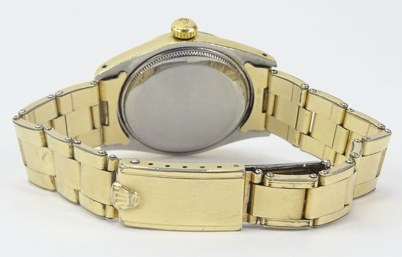 Man's Vintage Circa 1950s Rolex Gold Filled Oyster Perpetual Bracelet Watch.