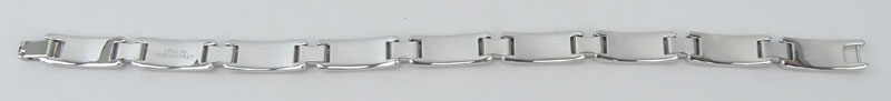 Vintage Man's Tiffany & Co Pave Set Diamond and 18 Karat White Gold Textured Bar Link Bracelet.