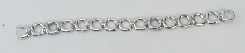 Vintage Tiffany & Co .70 Carat Pave Set Diamond, 18 Karat White Gold and Ceramic Link Bracelet. 