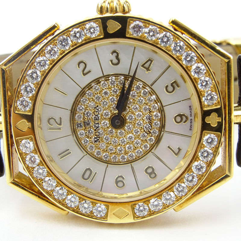 Men's Montega 18 Karat Yellow Gold and Diamond Watch.