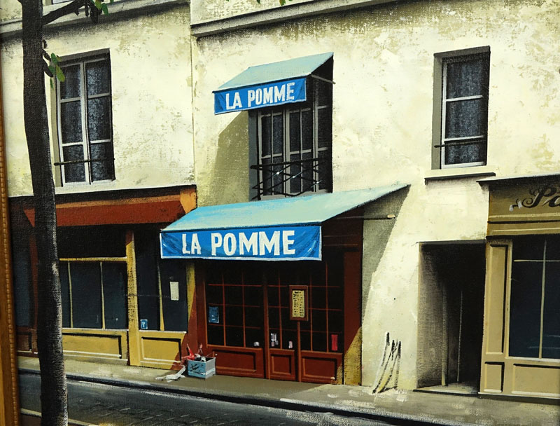 Thomas Pradzynski, Polish/French (1951-2007) "La Pomme, 1988" Acrylic on Canvas Signed Lower Left. Inscribed en verso. 