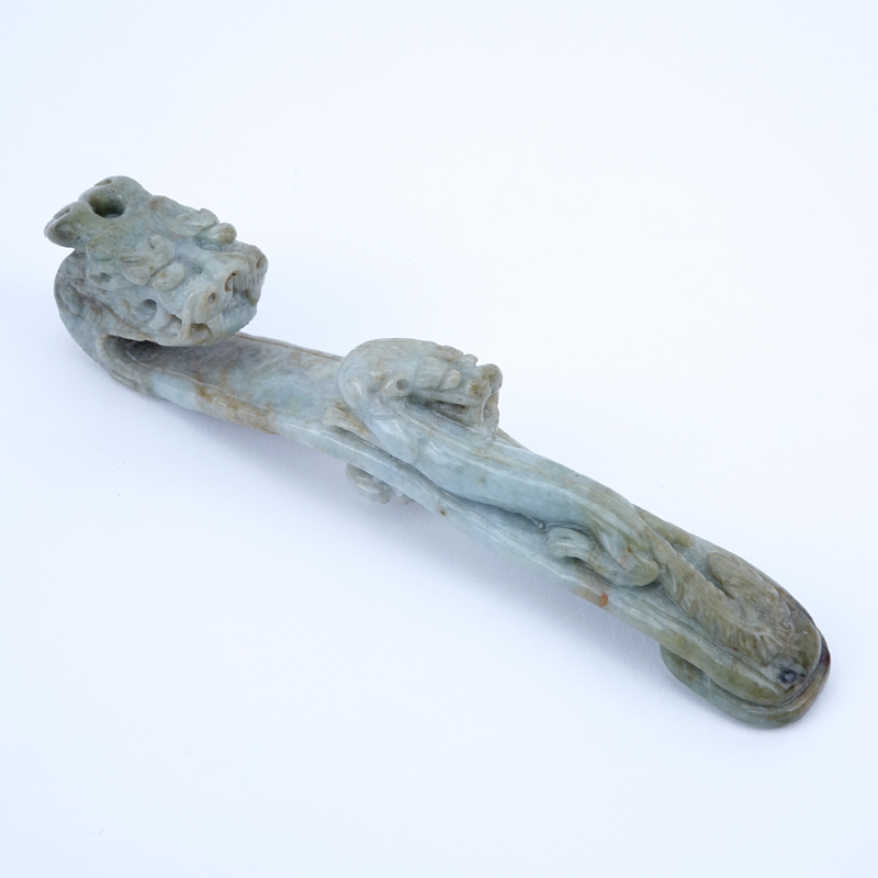 19/20th Century Chinese Jade Carved Belt Hook.