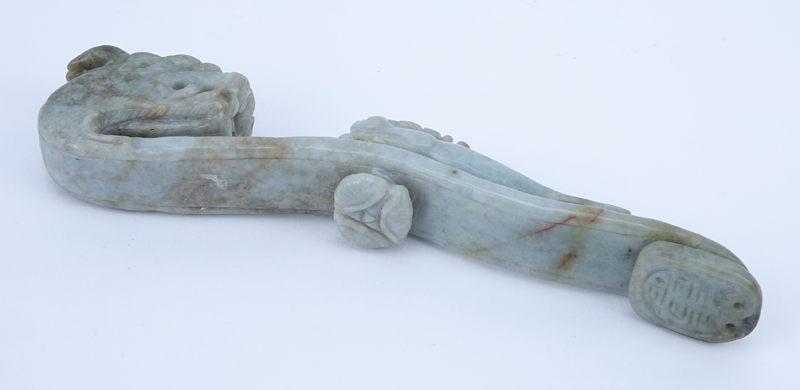 19/20th Century Chinese Jade Carved Belt Hook.