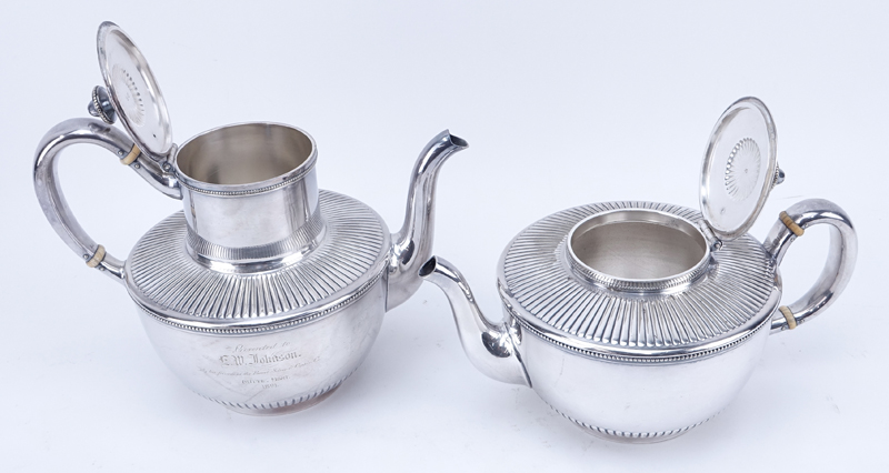 Antique Gorham Silver Plate Five (5) Piece Tea Set.