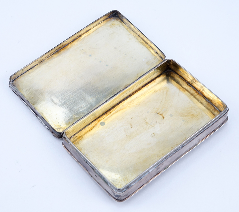 19th Century German Silver Chased Snuff Box.