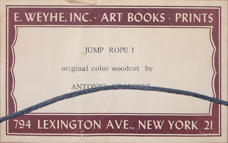 Antonio Frasconi, Argentine (b. 1919) Original color woodcut "Jump Rope 1". 