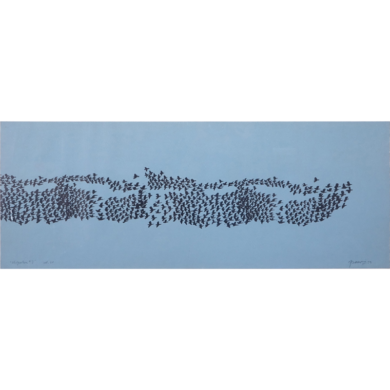 Antonio Frasconi, Argentine (b. 1919) Original color woodcut "Migration #7".