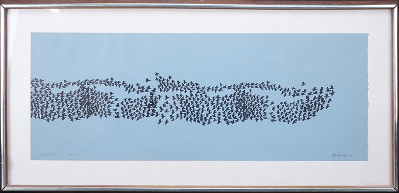 Antonio Frasconi, Argentine (b. 1919) Original color woodcut "Migration #7".