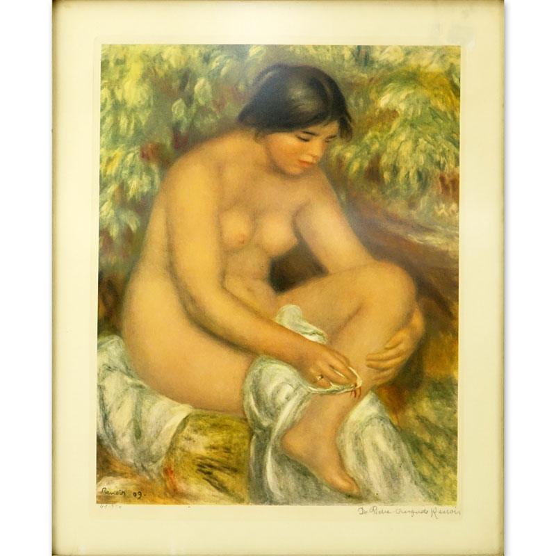After: Pierre Renoir, French  (1841-1919) "Bather Wiping a Wound".