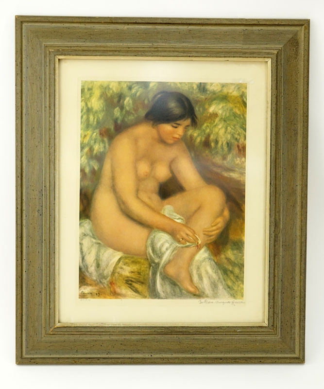 After: Pierre Renoir, French  (1841-1919) "Bather Wiping a Wound".