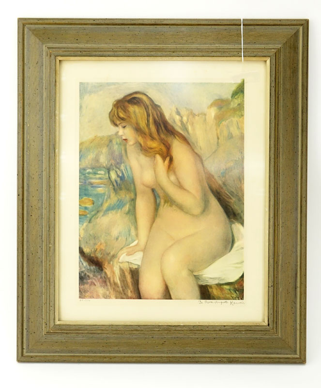 After: Pierre Renoir, French  (1841-1919) "Bather Sitting on a Rock".