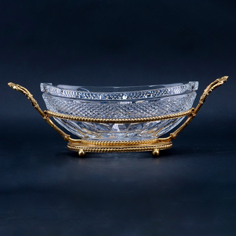 Large Bronze Mounted Cut Crystal Centerpiece.