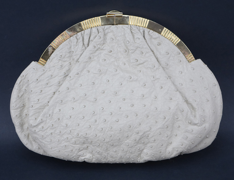 Vintage Judith Leiber Ostrich Clutch Bag.