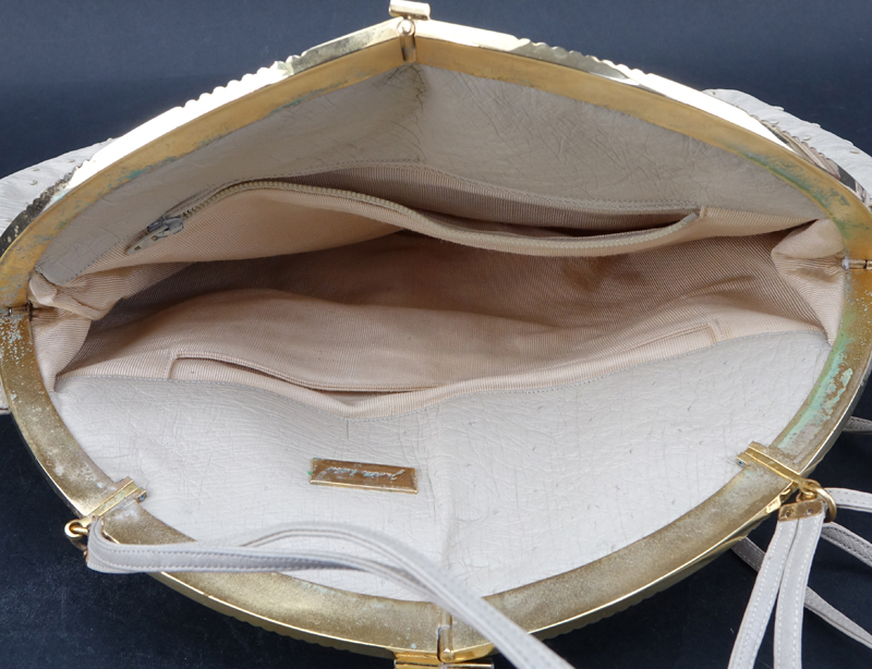 Vintage Judith Leiber Ostrich Clutch Bag.