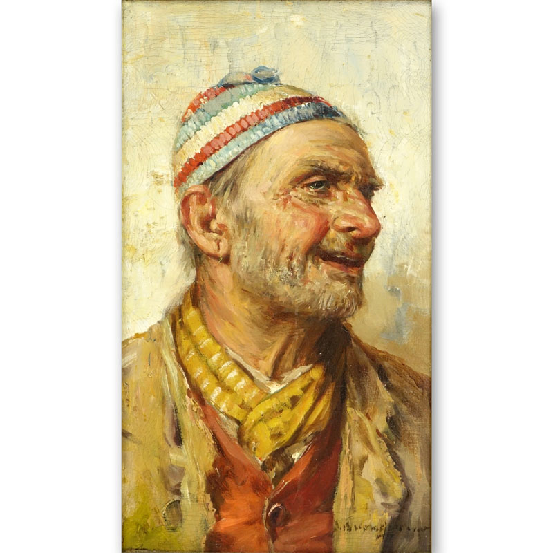 Donatus Buongiorno, American (1865 - 1935) Oil painting on canvas "Italian Fisherman". 