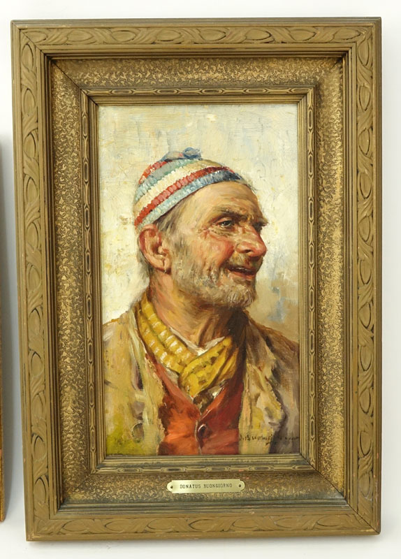 Donatus Buongiorno, American (1865 - 1935) Oil painting on canvas "Italian Fisherman". 