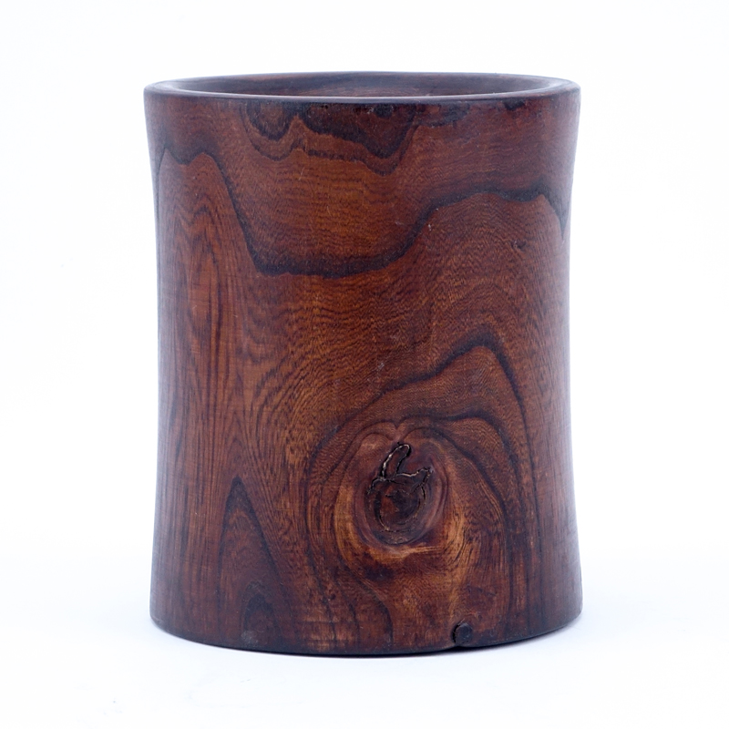 Chinese Huanghuali Style Hardwood Brush Pot.