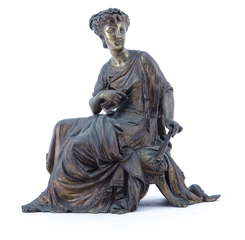 Antique Bronze Sculpture Of A Woman.