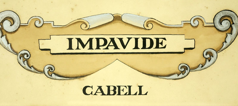 Antique Painting of Impavide Cabell Coat of Arms on Paper.