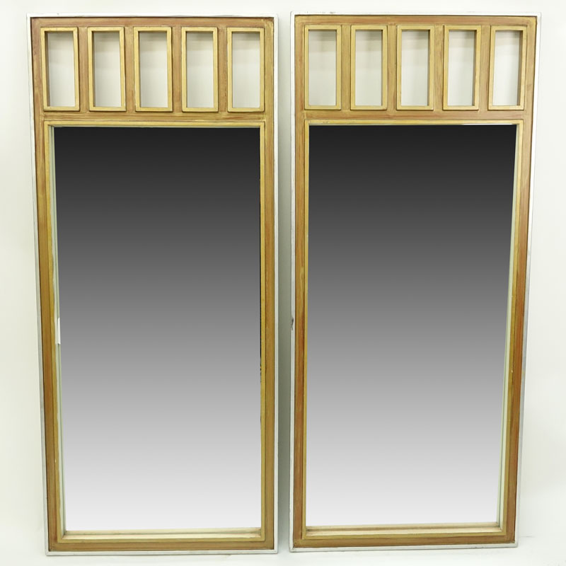 Pair of Mid to Late 20th C. Mirrors with Painted Frames.