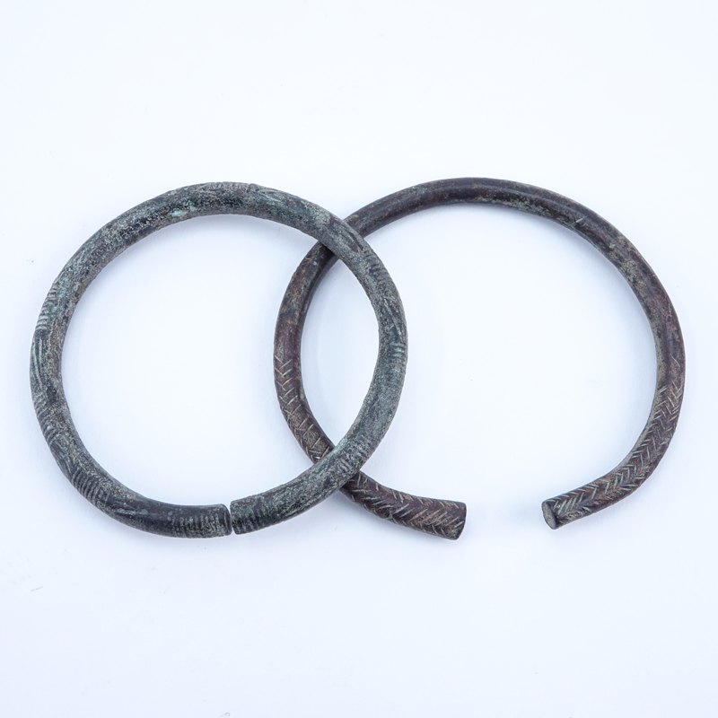 Pair of Ancient Style Eastern Bronze Bangles.