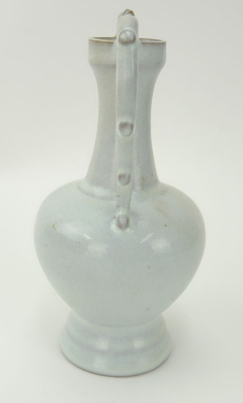 19/20th Century Chinese Song Dynasty Style Glazed Porcelain Double Handled Vase.