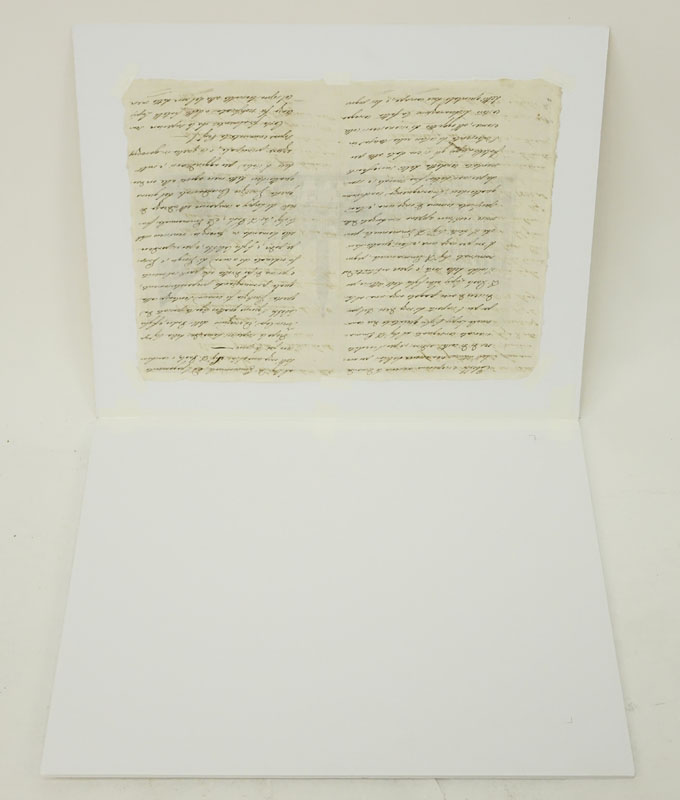 18th Century Hand Written Manuscript With Imprint Of St Mark's Square, Venice.