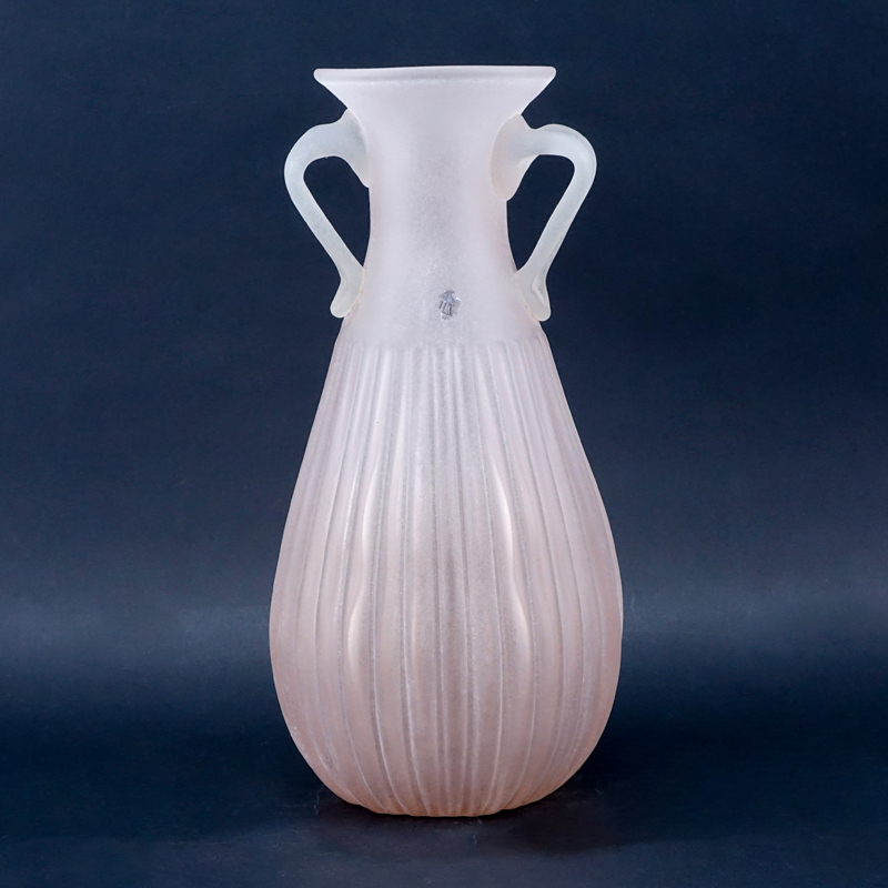 Vintage Vetreria Operaia Lux Italian Art Glass Vase.