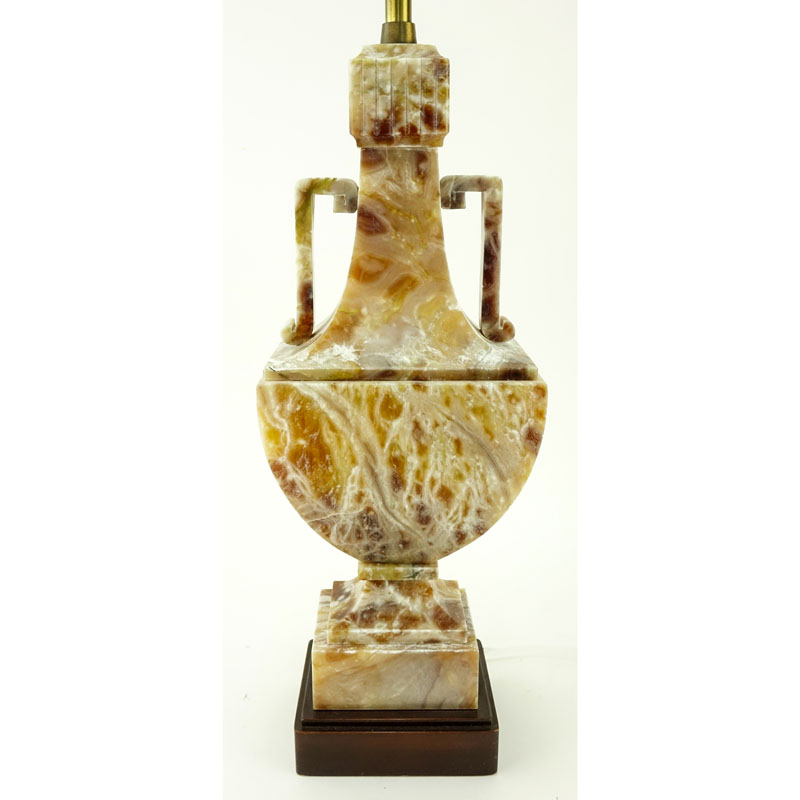 Mabro Lamp Co. Carved Onyx Chinoiserie Urn Lamp.