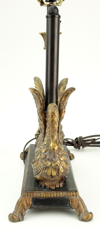 Pair Modern Double Swan Figural Lamps.