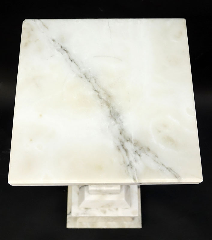 Pair of White Carrara  Marble Pedestal.