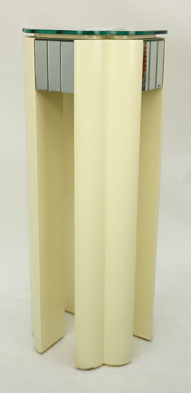 Contemporary Italian Deco Style Mirrored Pedestal.