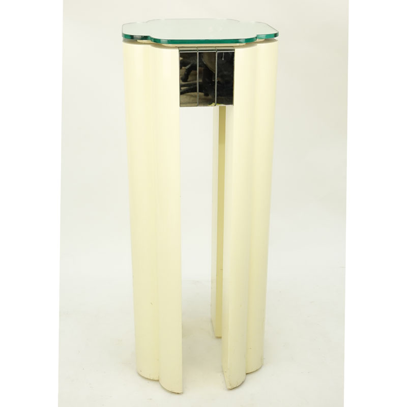Contemporary Italian Deco Style Mirrored Pedestal.