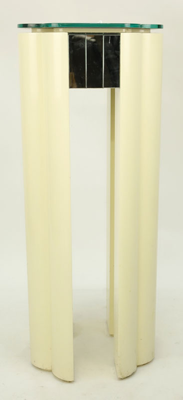 Contemporary Italian Deco Style Mirrored Pedestal.