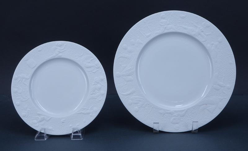 Sixty (60) Pieces Rosenthal "Magic Flute - White" Partial Dinnerware Service.
