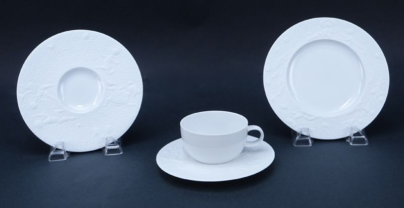 Sixty (60) Pieces Rosenthal "Magic Flute - White" Partial Dinnerware Service.