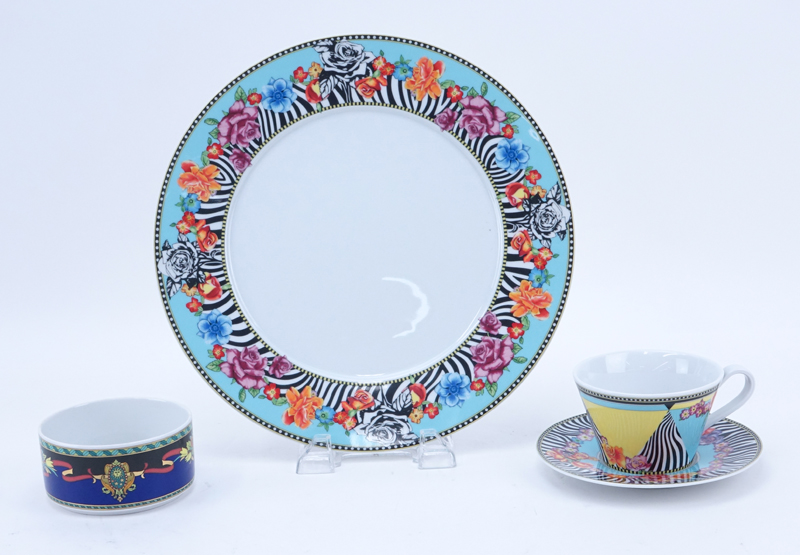 Nineteen (19) Pc Rosenthal Versace Porcelain Dinnerware.