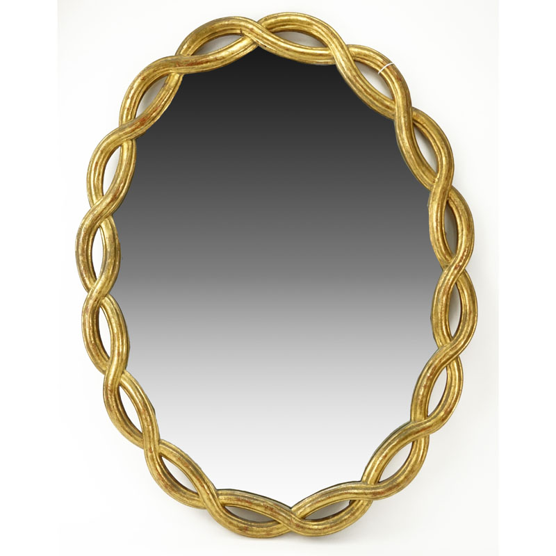 Italian Giltwood Interwoven  Framed Mirror. Rubbing to gilt otherwise good condition.