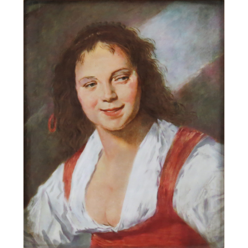 After: Frans Hals, Dutch (1580-1666) "Gypsy Girl" Rosenthal Porcelain Plaque. 